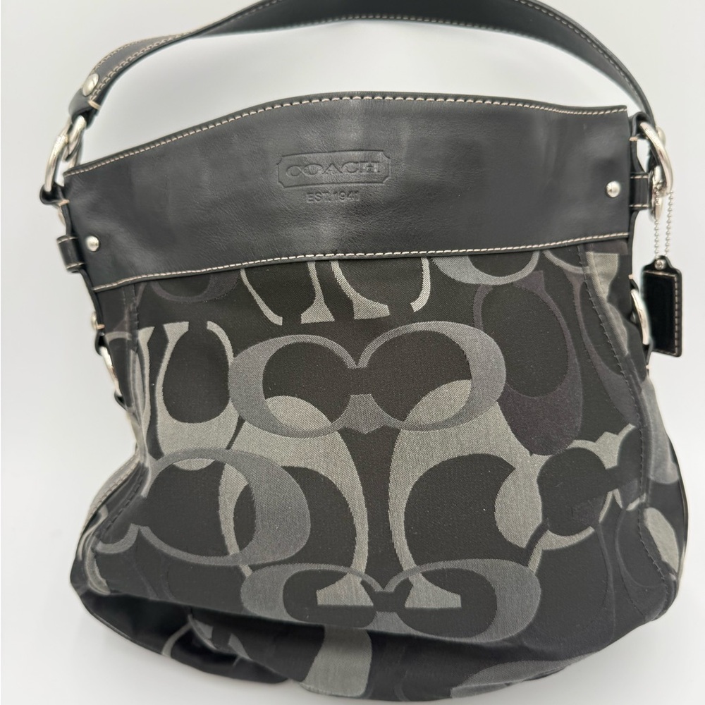 Coach Black and Gray Hobo Bag